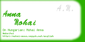 anna mohai business card